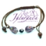 Pulsera macramé con cristal de Murano hilo marrón bolitas de plata 925