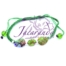 Pulsera macramé con cristal de Murano hilo Verde bolitas de plata 925
