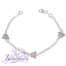 Pulsera cadena de Plata 925 con mariposas y esmalte de color