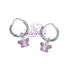 Aros de Plata 925 con esmalte de color diseño Mariposa colgando