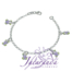 Pulsera cadena de Plata 925 diseño ositos morados