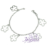 Pulsera cadena de plata 925 con colgantes de flores caladas