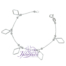 Pulsera cadena de plata 925 con bolitas y rombos colgantes